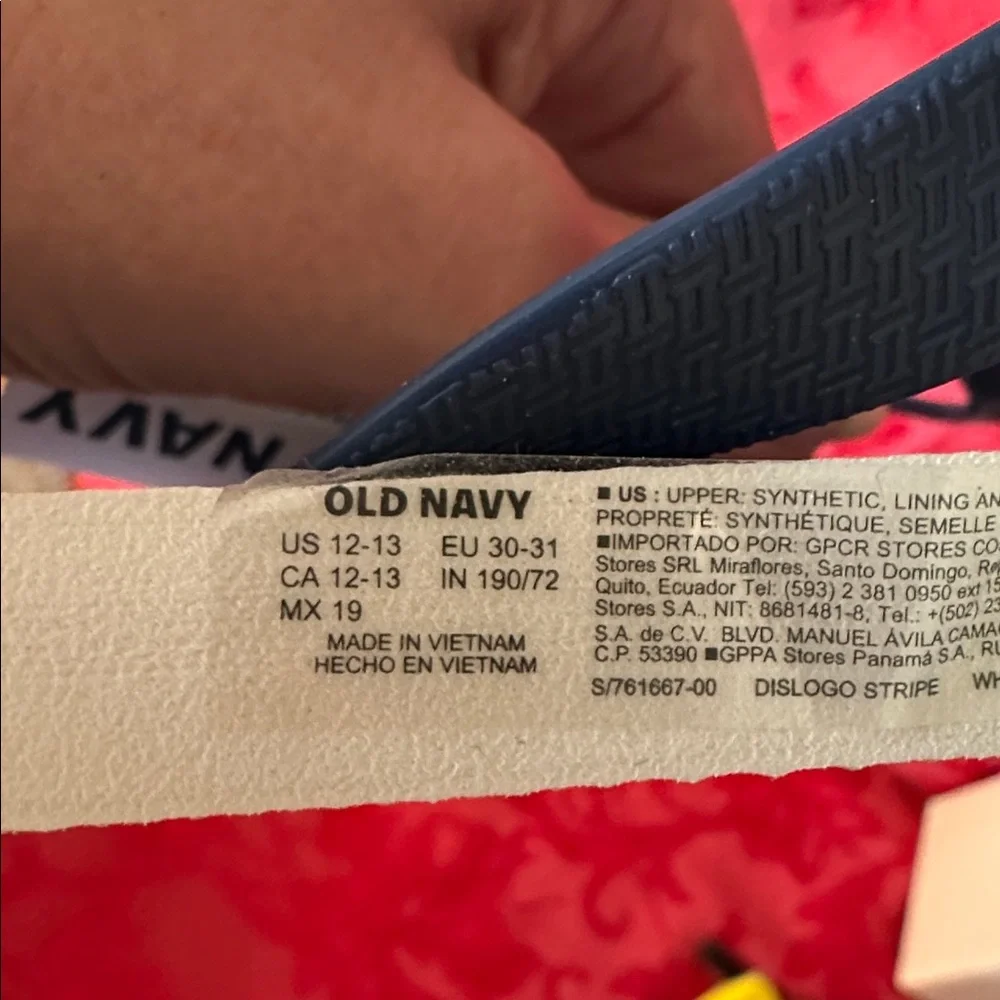 Old Navy Disney Minnie and Mickey Kids Navy Striped Flip Flops